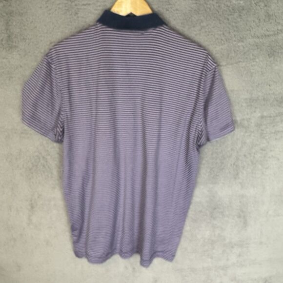 S Masters Collection Shirt Mens M Purple Striped Golf Polo Cotton‎ Short Sleeve - Picture 7 of 8